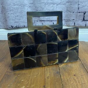 Shiraleah vintage faux tortoiseshell tile purse evening bag